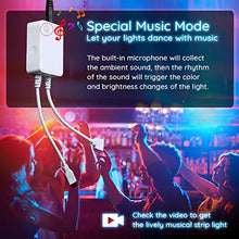 Load image into Gallery viewer, LED Strip Lights Music - DotStone RGB LED Light Strip Kit 16.4ft SMD 5050 Tape Lights, Color Changing Rope Lights with Remote for Bedroom Home Kitchen TV Party Desk Room

