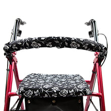 Load image into Gallery viewer, North American Health + Wellness Rollator Cover Set, Rose Floral Design Pattern
