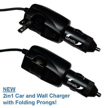 Load image into Gallery viewer, Advanced Gomadic 2 in 1 Auto/Car DC Charger Compatible with Jabra Freeway with Foldable Wall AC Charging Plug  Amazing Design Built with TipExchange Technology
