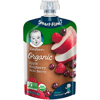 Gerber Organic 2nd Foods Baby Food, Apples, Rasberries & Acai, 3.5 oz Pouch, 12 count
