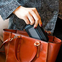 Load image into Gallery viewer, MaxGear Leather Credit Card Holder Credit Card Wallet with Zipper Genuine Leather Credit Card Protector RFID Small Zip Around Wallet Black
