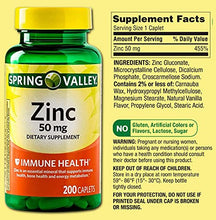 Load image into Gallery viewer, Zinc 50mg Supplement for Adults (Zinc Gluconate) - 200 Caplets.| Over a 6 Months Supply + Vitamin Pouch and Guide to Supplements
