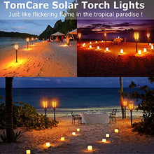 Load image into Gallery viewer, TomCare Solar Lights Upgraded, 43&quot; Waterproof Flickering Flames 96 LED Torches Lights Outdoor Solar Landscape Decoration Lighting Auto On/Off Pathway Lights for Garden Patio Driveway, Black(4)
