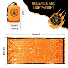 Load image into Gallery viewer, Emergency Sleeping Bag - for Shelter and Protection That Fits in Your Hand - All Weather Survival Bivy for Camping, Hiking and Outdoors - Easy to Use and Reusable - Includes Water Resistant Carry Bag
